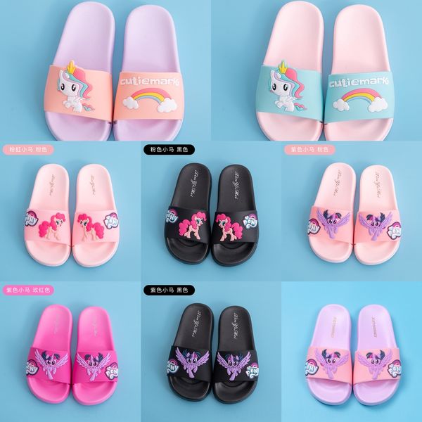 

hlakt 2-9 years old princess universe children' female summer parent-child indoor children' shoes slippers anti-skid cartoon lit, Black;grey