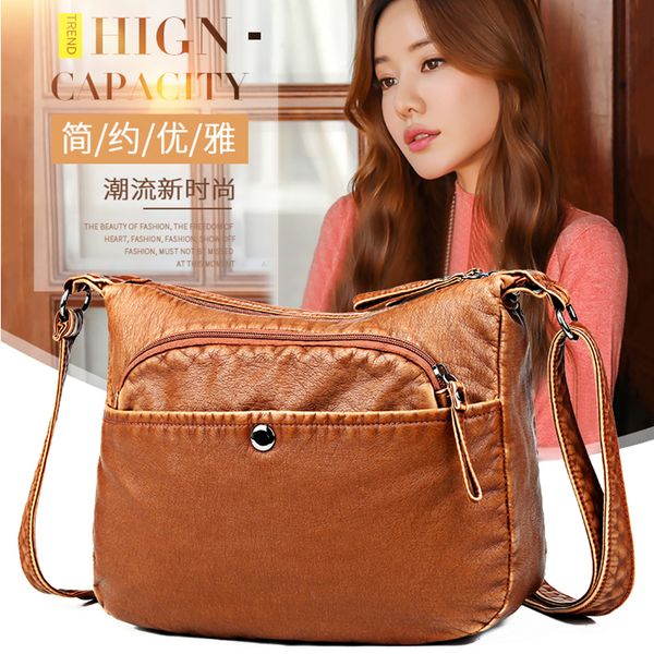 

2020 ladies shoulder messenger bag messenger bag soft pu leather shoulder fashion ladies women
