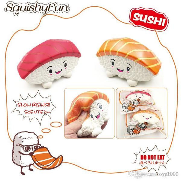 Squishyfun Atum Salmão Sushi Squishy Jumbo 14 cm Lento Rising Embalagem Original Coleção Gift Decor Barato presentes decoração