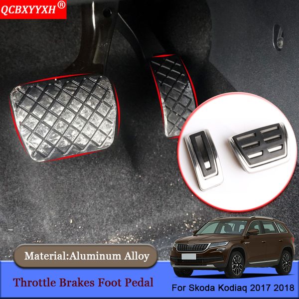 

qcbxyyxh car-styling car throttle brake pedal brake dead pedal covers decoration auto accessories fit for kodiaq 2017 2018