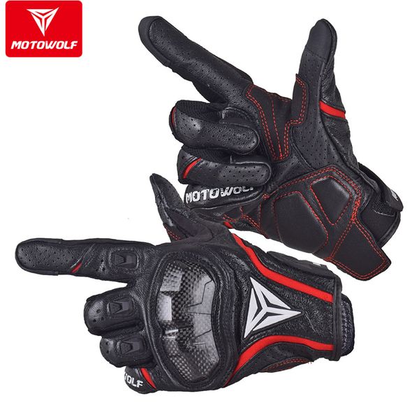 

motowolf-0305 motorcycle gloves riding moto protective male motocross motor biker motorbike glove mtb cycling dh tactical gloves, Black