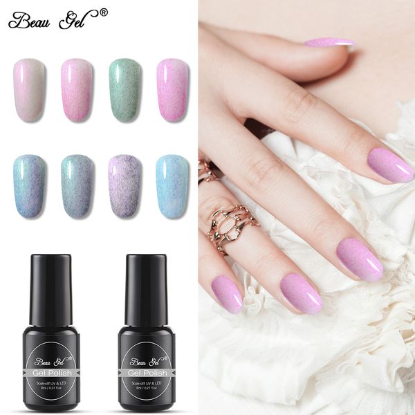 

beau gel 8ml nail art gel nail polish semi permanent soak off led lamp shell fax uv varnish enamel lacquer polish
