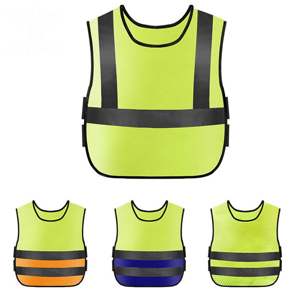 

kids safety reflector vest with elastic waist strap for outdoor night activities or construction worker costume wholesale #2l25, Black