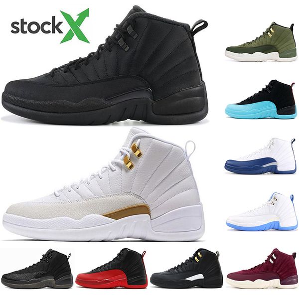 

wth socks 2020 mens basketball shoes jumpman stock x 12 12s playoff winterized triple black master royal flu athletic sports sneakers