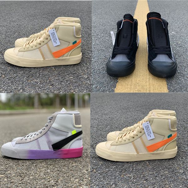 

blazer shoes mid sneakers basketball sports running shoes trainers for men women black white rice skateboard shoes with box