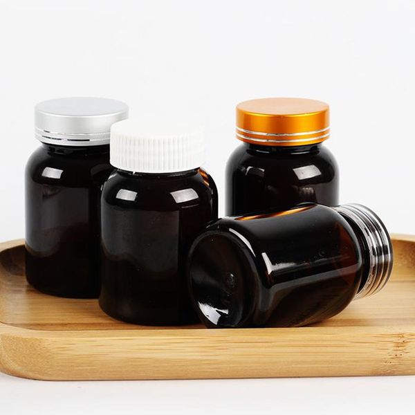 

100ml brown cosmetic bottles with round shoulder and aluminum cap heathy pet sample bottle fast shipping f3464