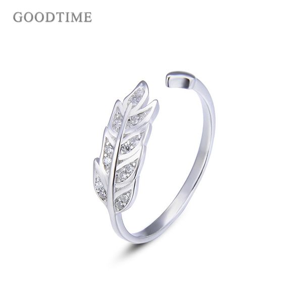 

fashion women rings pure 925 sterling silver ring leaf zircon rhinestone ring jewelry accessories for girl lady party dress up, Slivery;golden