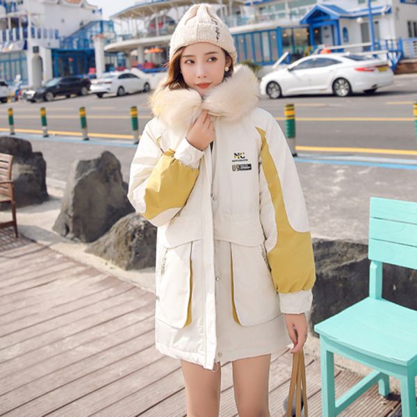 

womens coats winter jacket 2019 fashion fur long coat female big pocket hooded jackets parka winter thick warm down outerwear, Black