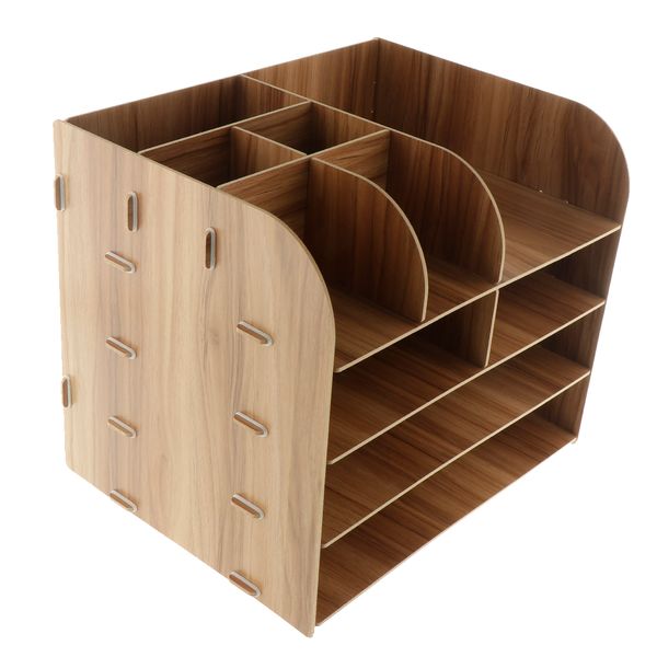 

wood deskorganizer letter tray file mail sorter