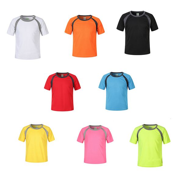 

160g mixed colors super soft sports short sleeve men and women children short sleeve crew neck t-shirt collective activity unifo, White;black