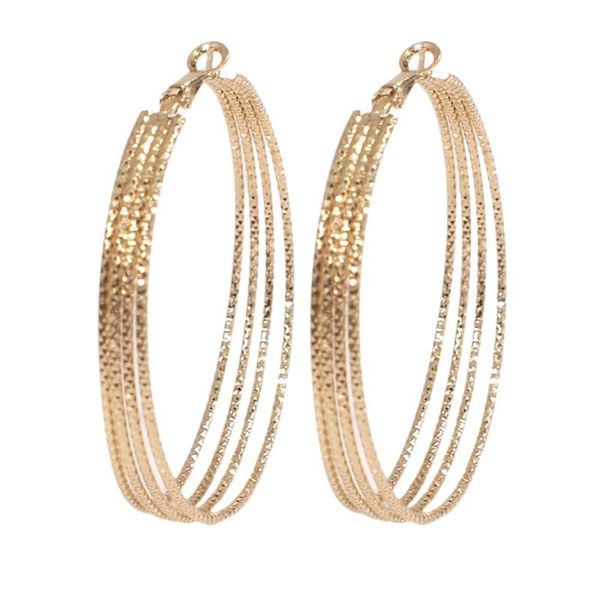 

manilai trendy 4 layers metal big hoop earrings for women fashion jewelry alloy shining statement earrings 2020 6cm / 4cm, Golden;silver