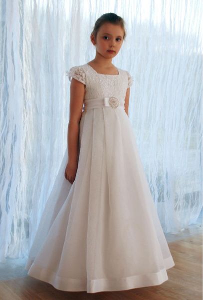

2019 new arrival short sleeve lace flower girl dresses vestido de comunion first communion dresses for girls 10 12 pageant, Red;yellow