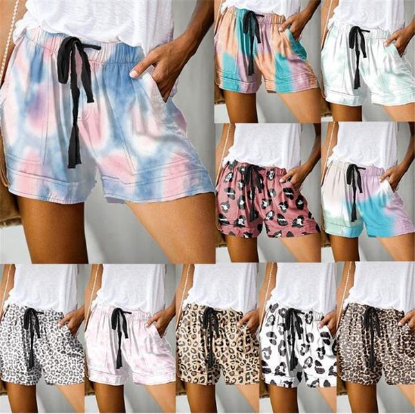 

print elastic waist shorts summer above knee length pants women high waist relaxed shorts casual multi, White;black