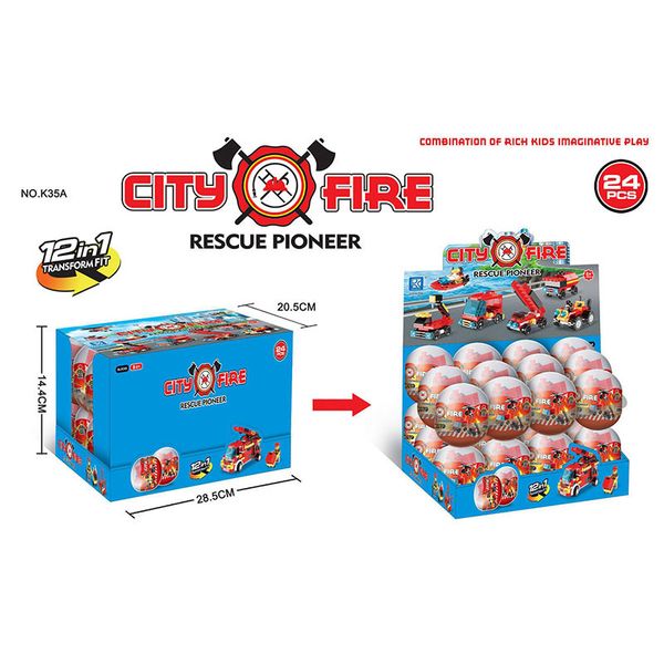 Camion antincendio Costruzioni del mondo dei blocchi di plastica Tinker Box auto giocattolo giocattoli per bambini Intelligenza educativa per bambini Ambientale