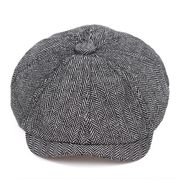

2019 нового шерстяного твид восьмиклинок мужчины женщина елочки mens hat полушерстяного apple, caps восемь панель cabbie головных уборов, Blue;gray