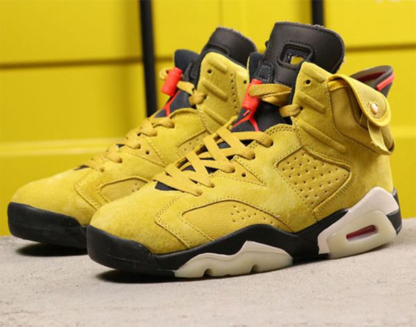 

travis scott x 6 6s mens basketball shoes cn1084-300 cactus jack wheat yellow jumpman trainers sneakers with box