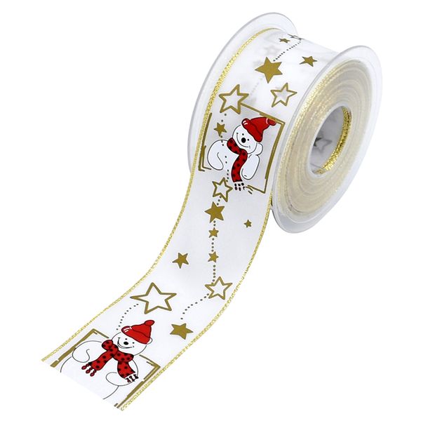 

10m/roll christmas ribbon festival silk satin ribbon xmas gift packaging belt printing diy christmas gift box wrapping packaging