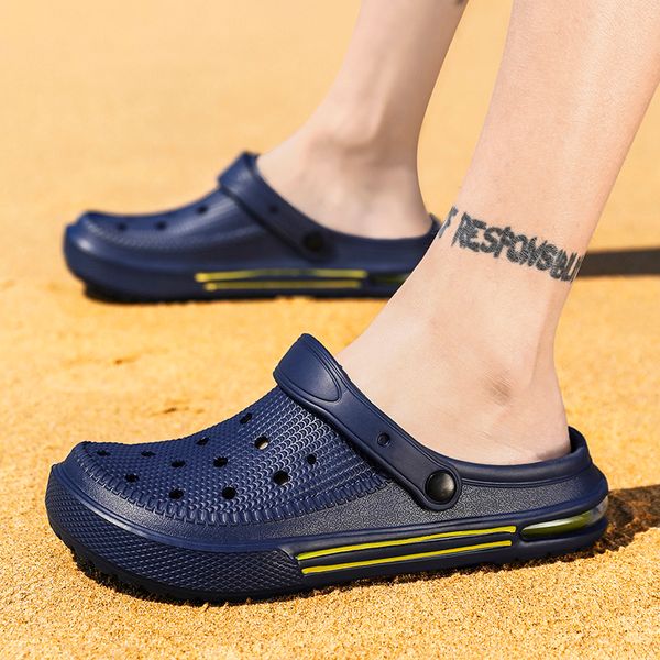 

men summer air cushionsandals beach sports women outdoor slip-on shoes slippers female male croc clogs crocks crocse water mules y200520, Black