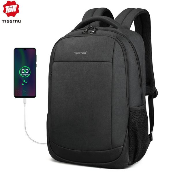 

tigernu марка usb зарядка мужской рюкзак антикражные 15.6" ноутбук бизнес-рюкзак сумка женщины мешок школы mochila для мужчин t200114