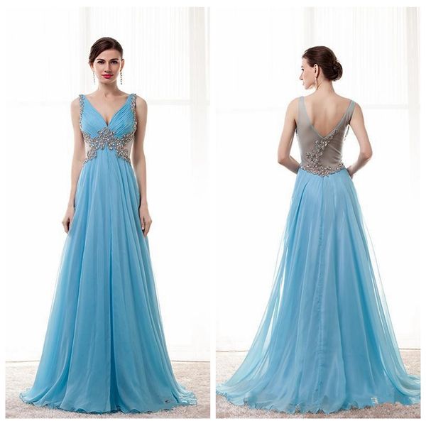 

sheer v-neck beaded crystal a-line prom dresses bling bling chiffon long women evening party gowns 2019 special occasion party gowns, Black