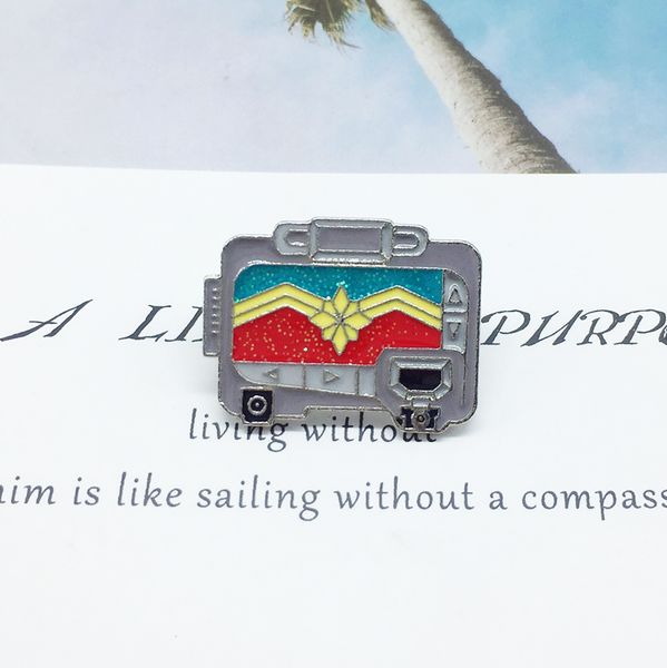 

recorder grey red cartoon special creative combination personality cute gift for boy trend lapel denim enamel, Gray