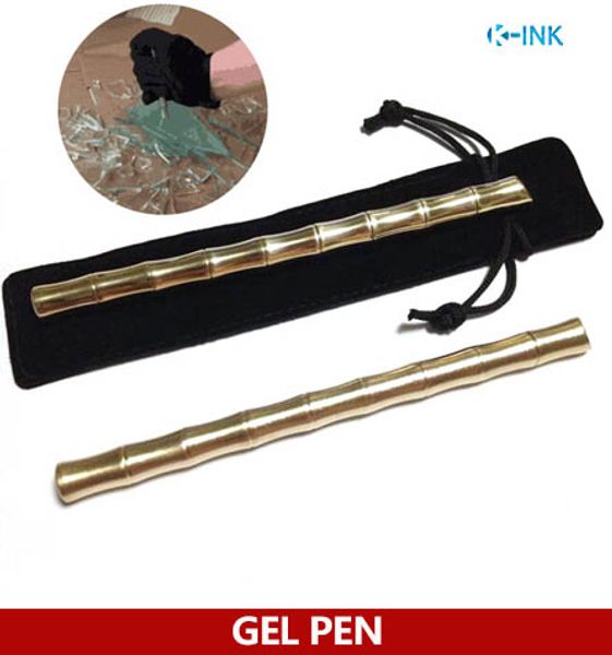 

creative bamboo brass metal gel pen , personal defense pen for ladies as gift gel