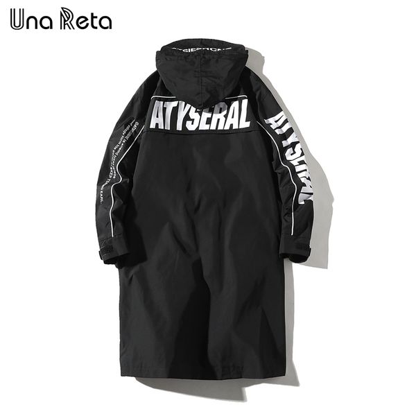 

una reta windbreaker men new fashion casual loose hooded jackets man hip hop streetwear long trench coat mens, Tan;black