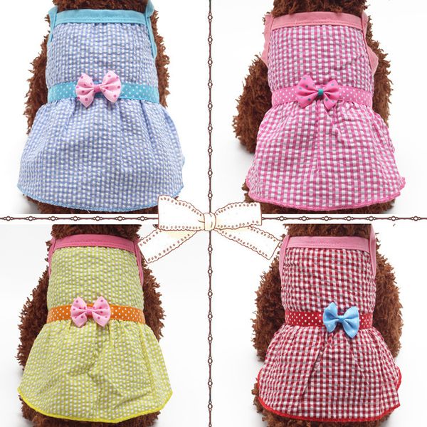 

sweet dog clothes summer colorful pet wave point printing skirt teddy cute puppy dog clothes disfraces perro pet clothes
