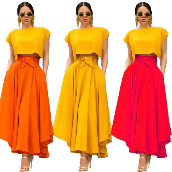

womens designer bow belt skirts womens fashion asymmetrical long skirts elegant womens casual skirts females clothing, Black