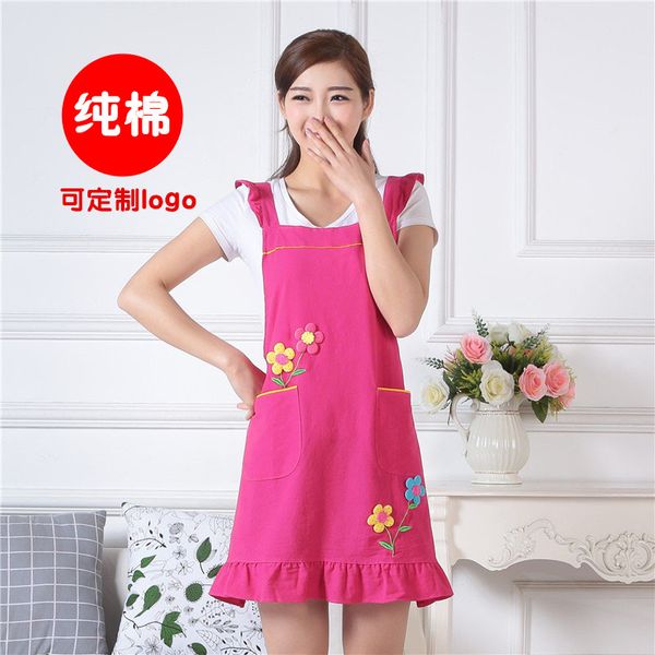 

cotton home kitchen apron fashion princess cute european cooking nail shop breathable women work custom