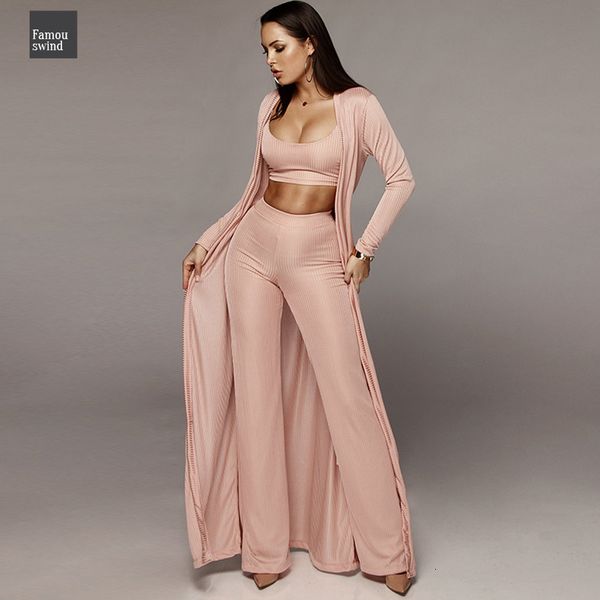 

женщины new 3 piece set спагетти ремень crop top высокая талия pant длинные рукава пояс шинель с коротким рукавом трикотаж streetwear, White