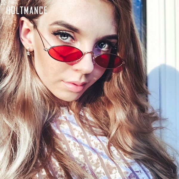 

small oval stylish sunglasses men women retro metal frame glasses vintage tiny round skinny male female sun glasses, White;black