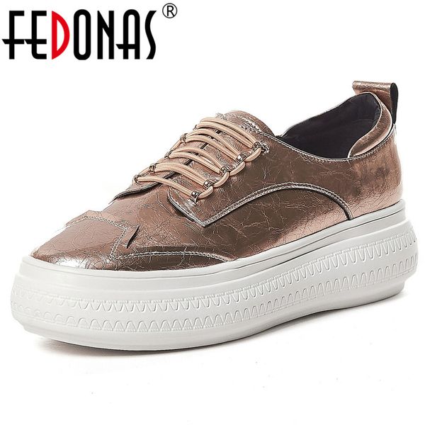 

fedonas fashion round toe shallow slip on women flats 2019 spring autumn new genuine leather comfortable single shoes woman, Black