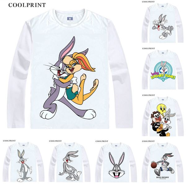 

looney tunes rabbit bugs bunny the famous cartoons anime cosplay custom shirts tank long sleeves fitted printed fashion, White;black