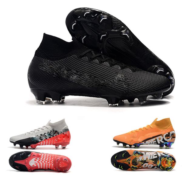 

2019 mens soccer shoes superfly 7 elite se fg soccer cleats cr7 neymar football boots mercurial vapors 13 elite fg us6.5-11