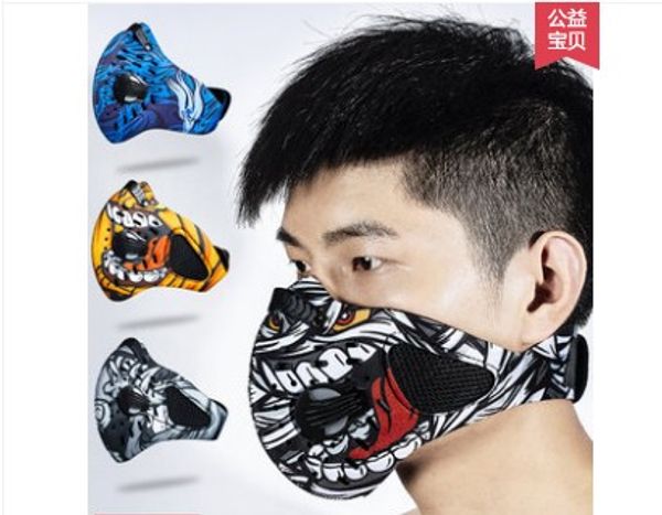 

designer-good healt outdoor cycling half face mask dust windproof anti pollen allergy activated carbon masks filter sports riding running, Black