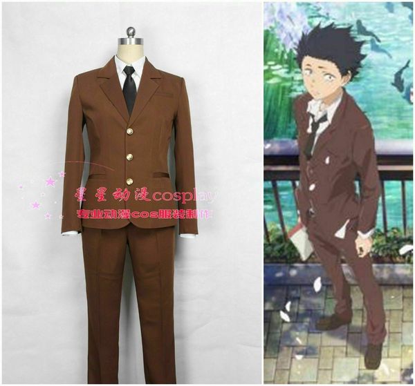 

details about movie a silent voice ishida shouya full set cosplay costume, Black;red