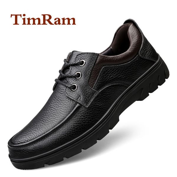 

winter cotton-padded shoes men's plus velvet warm dad shoe father shoes soft bottom middle-aged old man genuine leather casual l, Black
