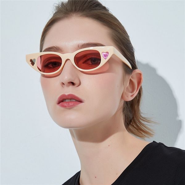 

fashion cute ladies sunglasses women retro cat eye sun glasses small triangular sunglasses uv400 oculos de sol, White;black