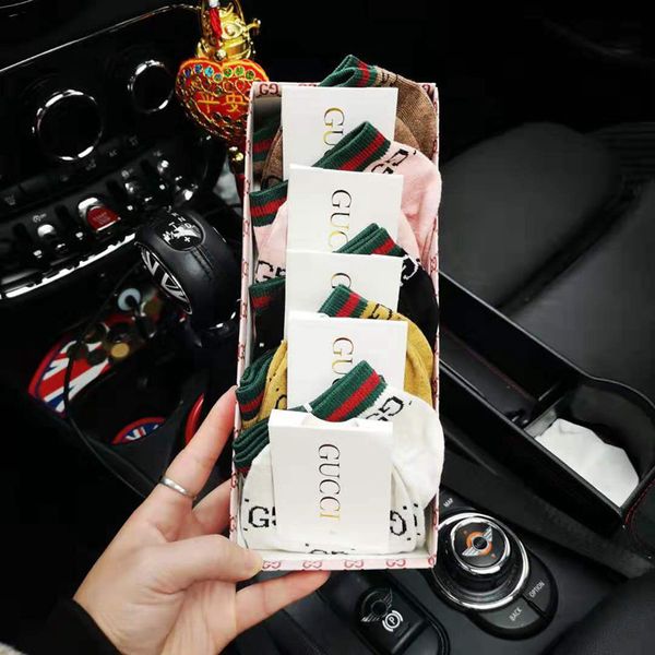 

with box de igner women ock long letter active ock cotton chau ette elite ela tic port ock ankle ock ca16