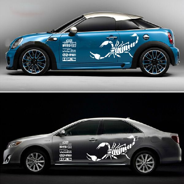 

black scorpion totem car body side skirts vinyl sticker decals decoration
