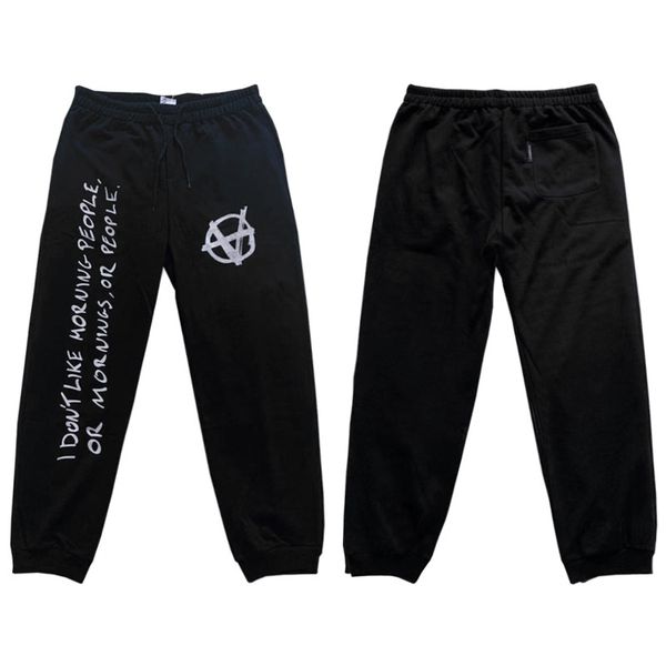 

дизайнерский бренд tide vetements sportpants европа и америка повседневные брюки vtm weite meng wei печать букв граффити слоган спортивные б, Black