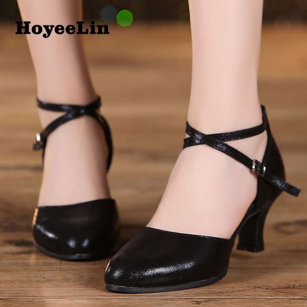 

hoyeelin women's closed toe modern tango dance shoes ballroom party indoor dancing heels