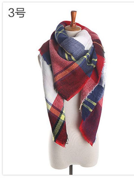 Atacado-Plaid lenços das senhoras Fashional Tassel envoltório Oversized Xaile do lenço do inverno suave e quente Lenço Blanket Pashmina Bufanda Z1578