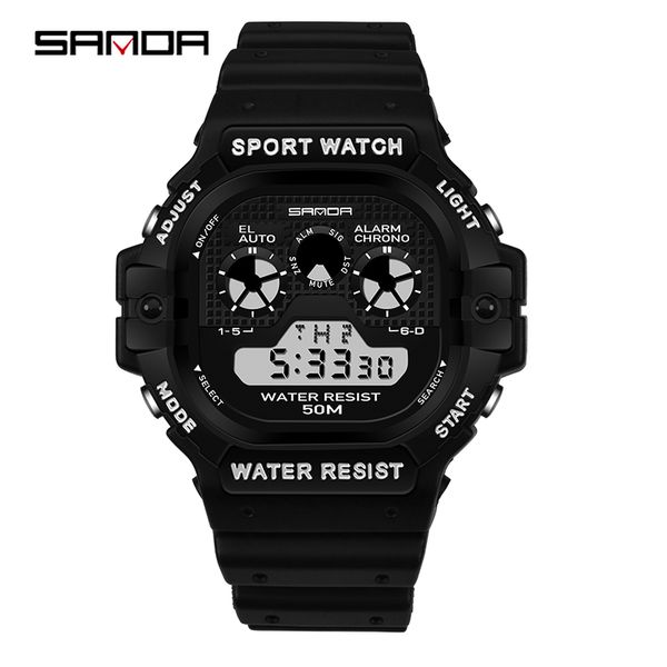 

sanda 777 brand men watches military waterproof sports led digital watch army wrist watches luxury male clock relogio masculino, Slivery;brown