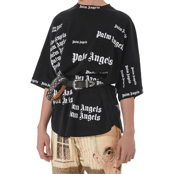 

Palm angel t hirt men women letter print hort leeve over ized tee palm angel hip hop black tee club top treetwear hh1208