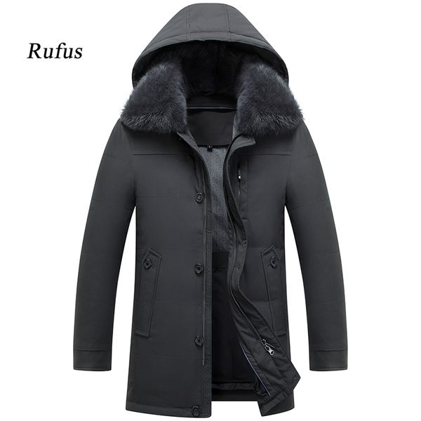 

806 men down jacket with fur line warm men puffer jacket classic down winter parkas ing, Black