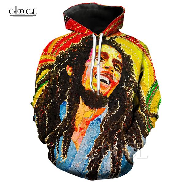

reggae creator bob marley толстовки 3d печати смешные толстовка с капюшоном мужчин / женщин спортивная мода streetwear мужская одежда, Black