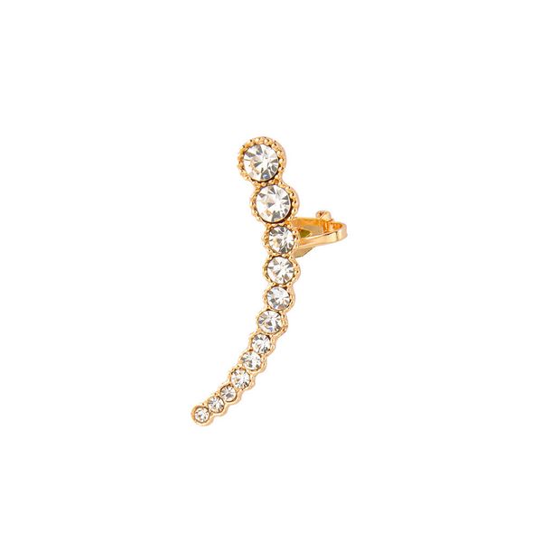 

1pcs fashion crystal rhinestone ear cuff wrap stud clip earrings for women jewelry accessories gift irregular geometric ear clip, Silver