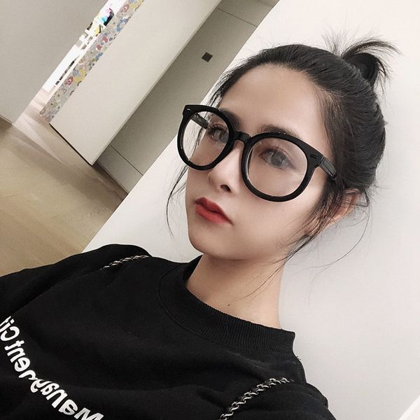 

wholesale-[eam] 2019 new spring summer temperament brief solid wild temperament frame glasses women fashion tide all-match jy335, Black